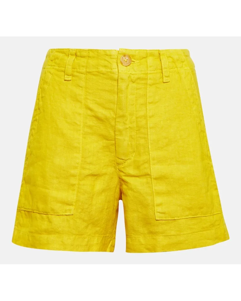 Velvet Shorts Fallon in lino Giallo