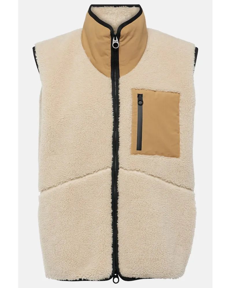 Loro Piana Gilet in cashmere, seta e tessuto tecnico Bianco
