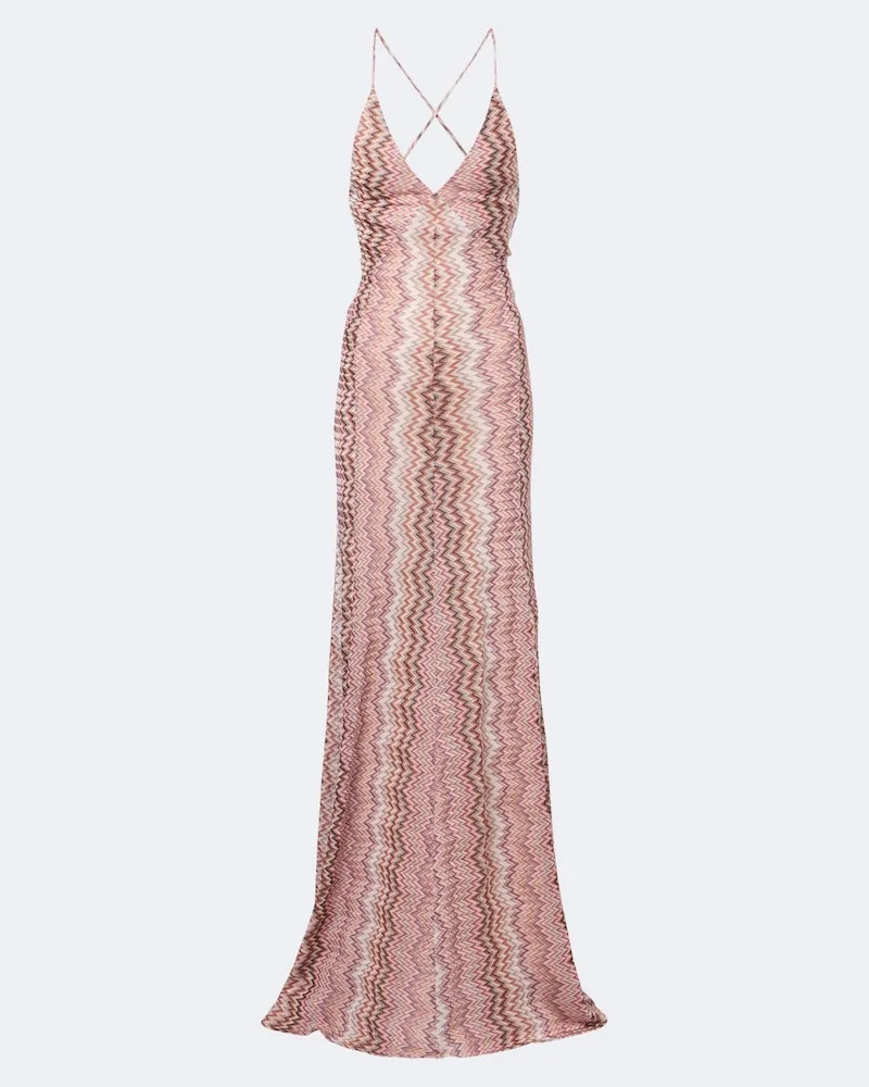 Missoni Abito lungo a zig zag Rosa