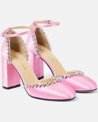 Mach & Mach Pumps Audrey in raso con cristalli Rosa