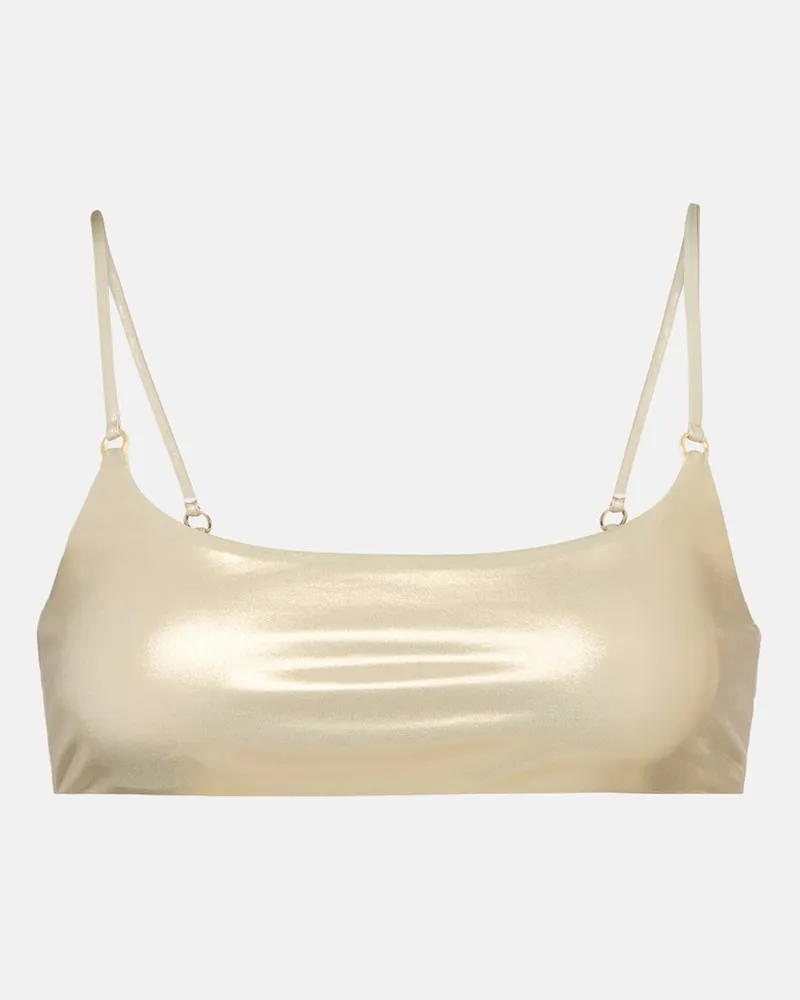 JADE SWIM Top bikini Hinge metallizzato Oro