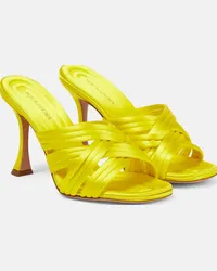 Aquazzura Mules Oahu 95 in raso Giallo