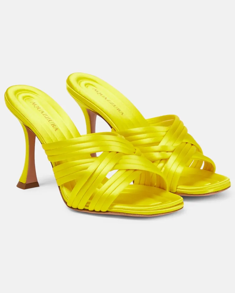 Aquazzura Mules Oahu 95 in raso Giallo