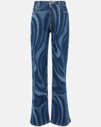 Emilio Pucci Jeans regular con stampa Marmo Blu