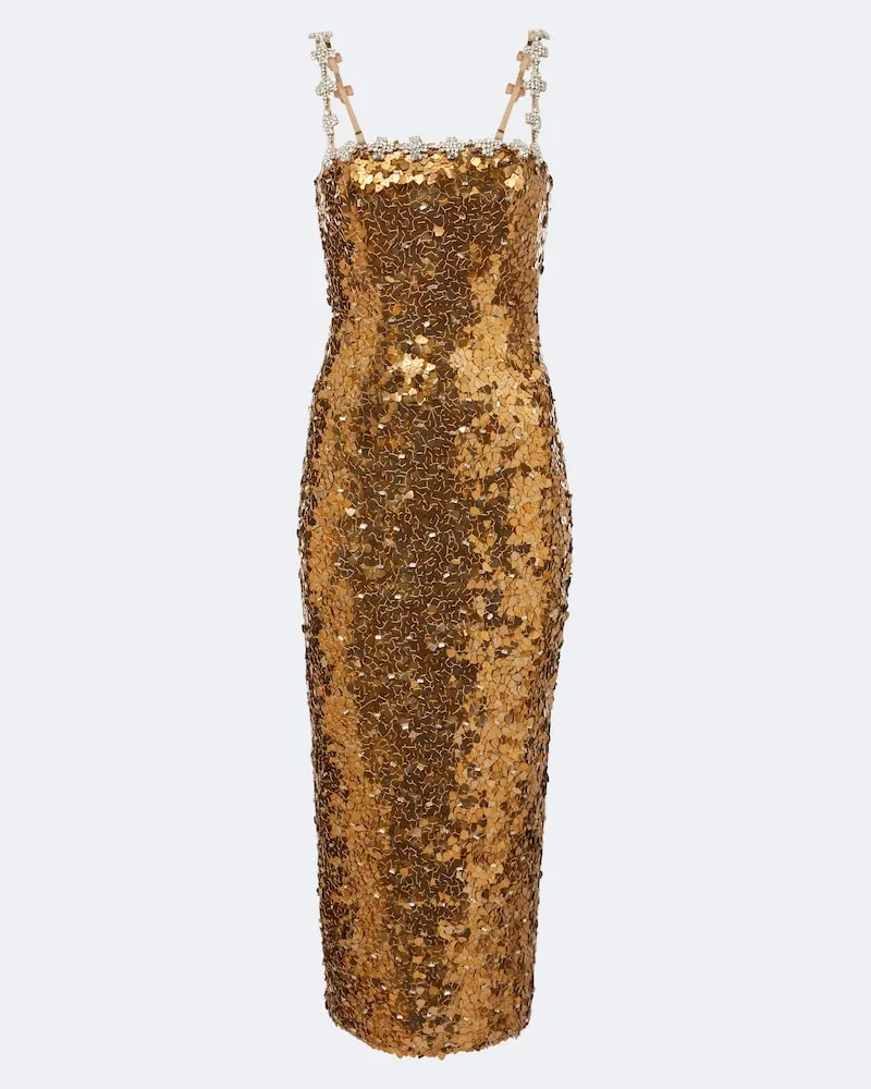 Rachel Gilbert Abito da cocktail Karter con paillettes Oro