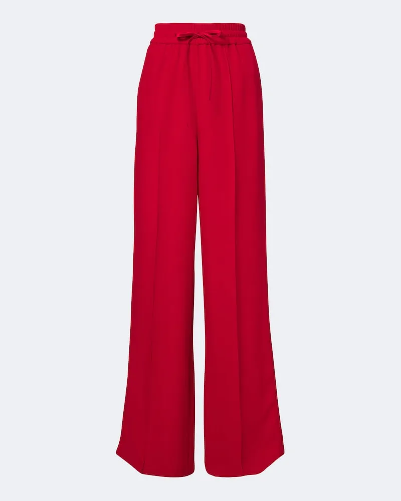 Valentino Garavani Pantaloni Cady Couture in seta a gamba larga Rosso