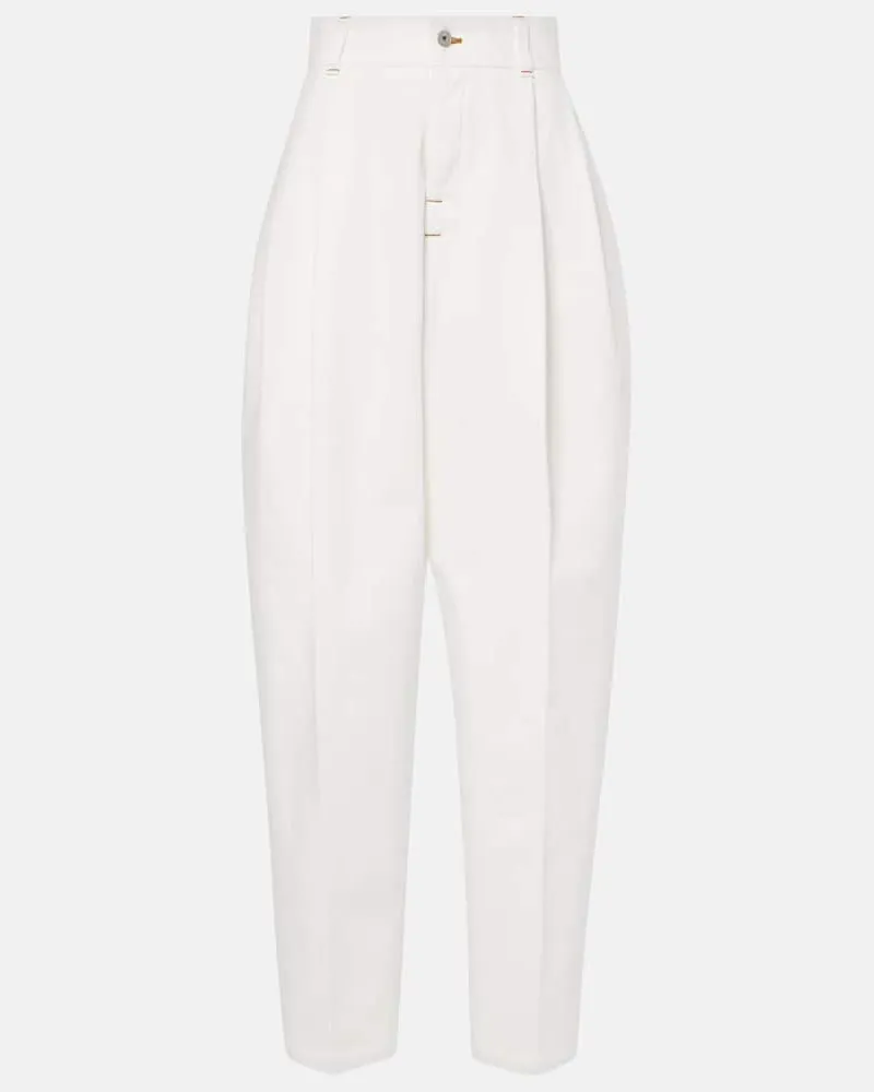 Jacquemus Jeans The Curzio De-NÃ®mes a vita alta Bianco