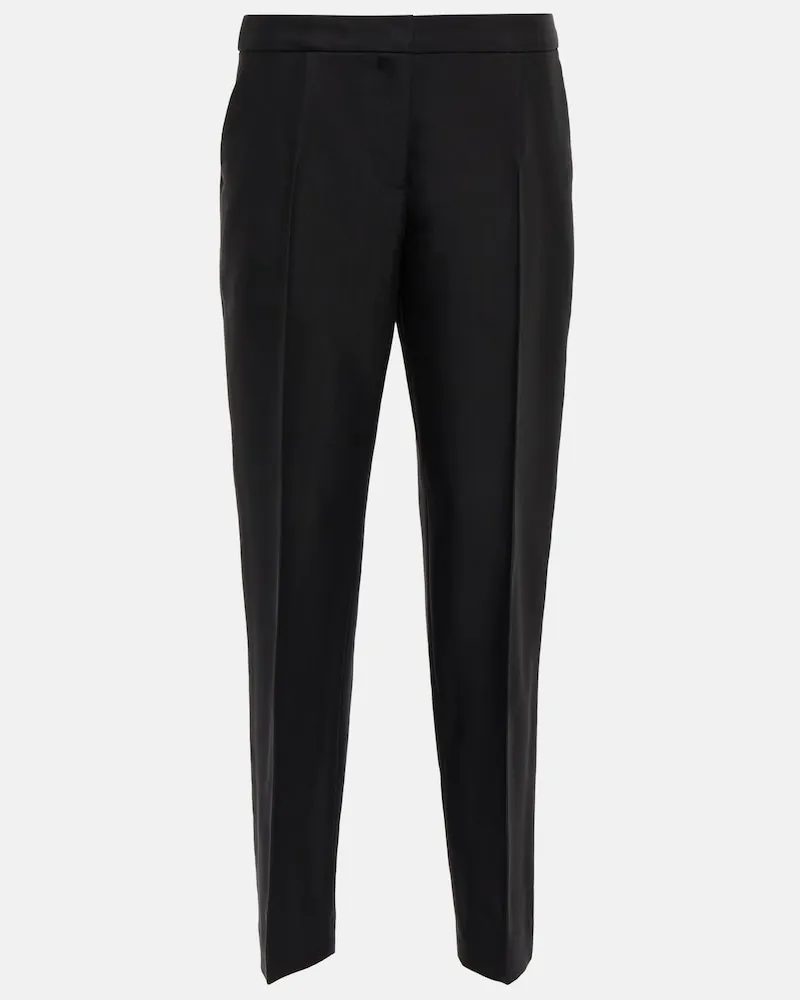 Dries van Noten Pantaloni in gabardine di misto cotone Nero