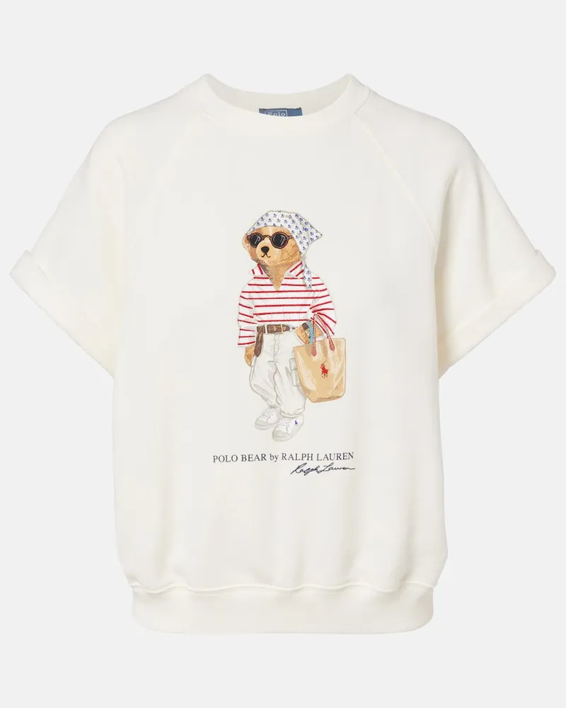 Ralph Lauren Top Polo Bear in misto cotone Bianco