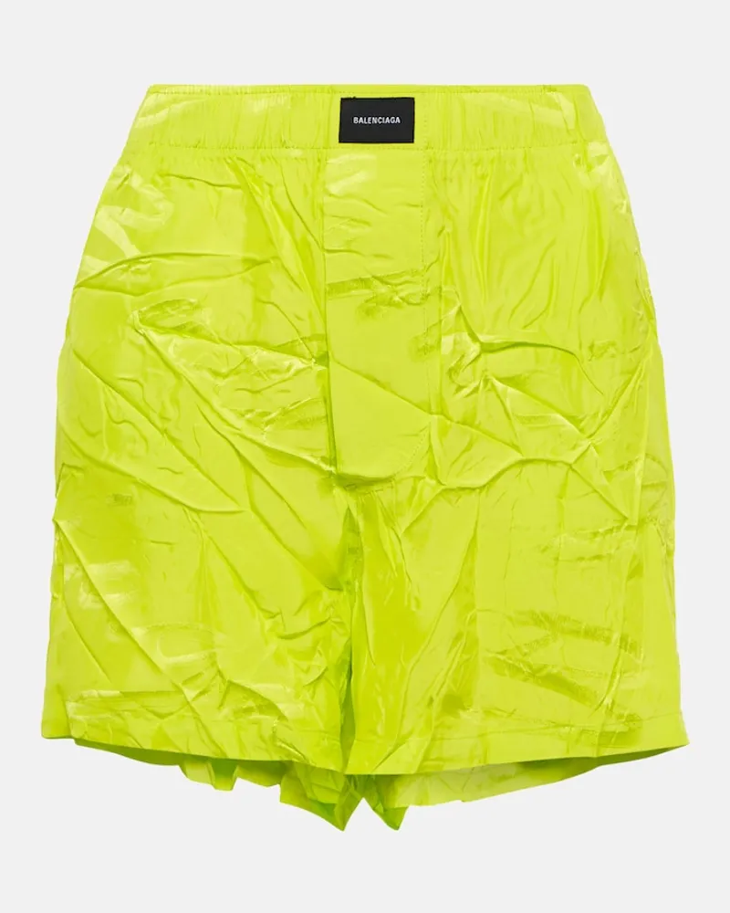 Balenciaga Shorts in jacquard con logo Giallo