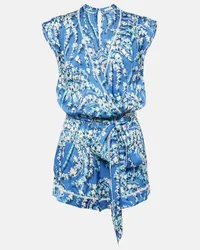 Poupette St Barth Jumpsuit corta Anaik con stampa Blu