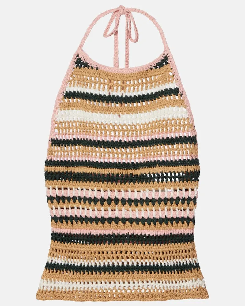 The Upside Top in crochet di cotone Multicolore