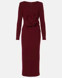 Roland Mouret Abito midi in crêpe di lana Rosso