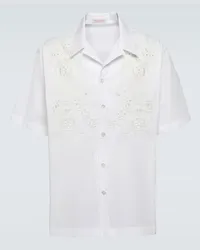 Valentino Garavani Camicia bowling in popeline di cotone Bianco