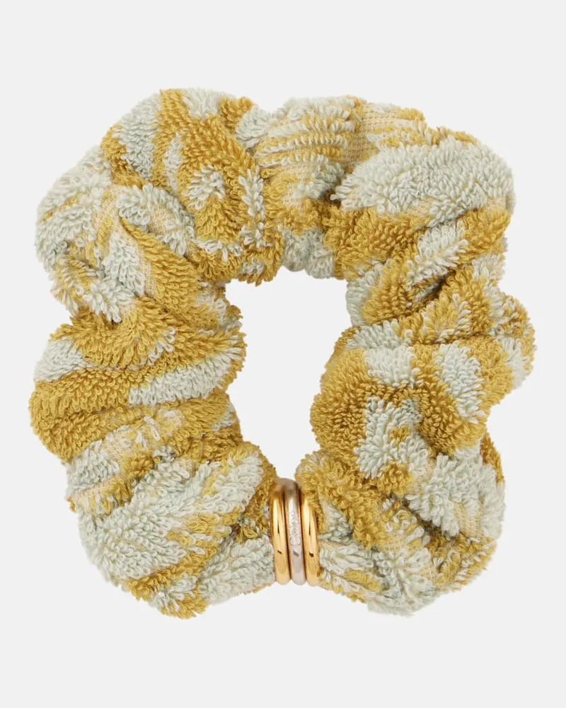 Chloé ChloÃ© Scrunchie in spugna con stampa floreale Giallo