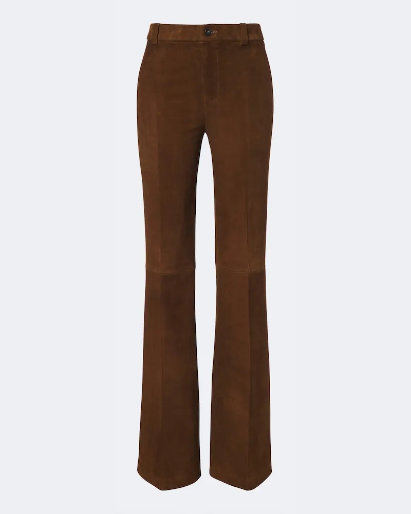 Stouls Pantaloni Lizzy bootcut in suede Marrone