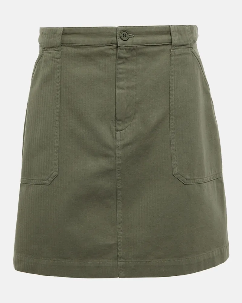 A.P.C. Minigonna Lea in twill di cotone Verde