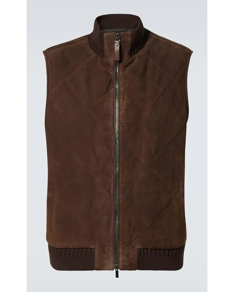 Canali Gilet in suede Marrone