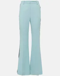 Nina Ricci Pantaloni flared in cady con velluto Blu