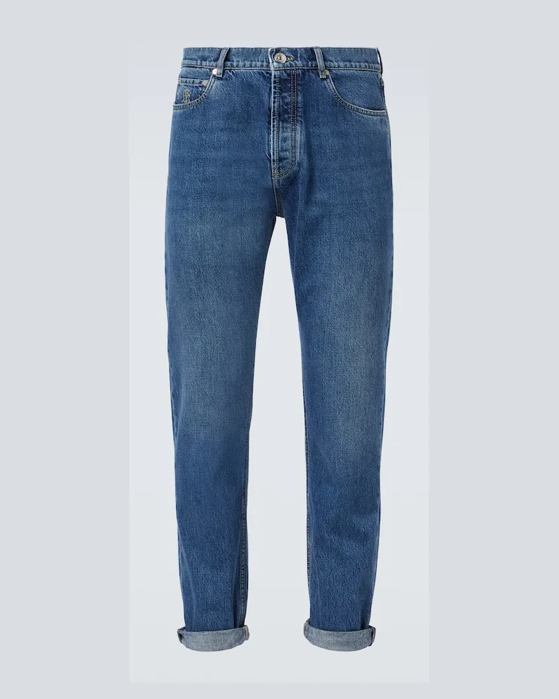 Brunello Cucinelli Jeans slim Iconic Fit a vita media Blu