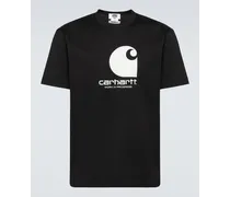 Junya Watanabe x Carhartt - T-shirt in jersey di cotone con logo Nero