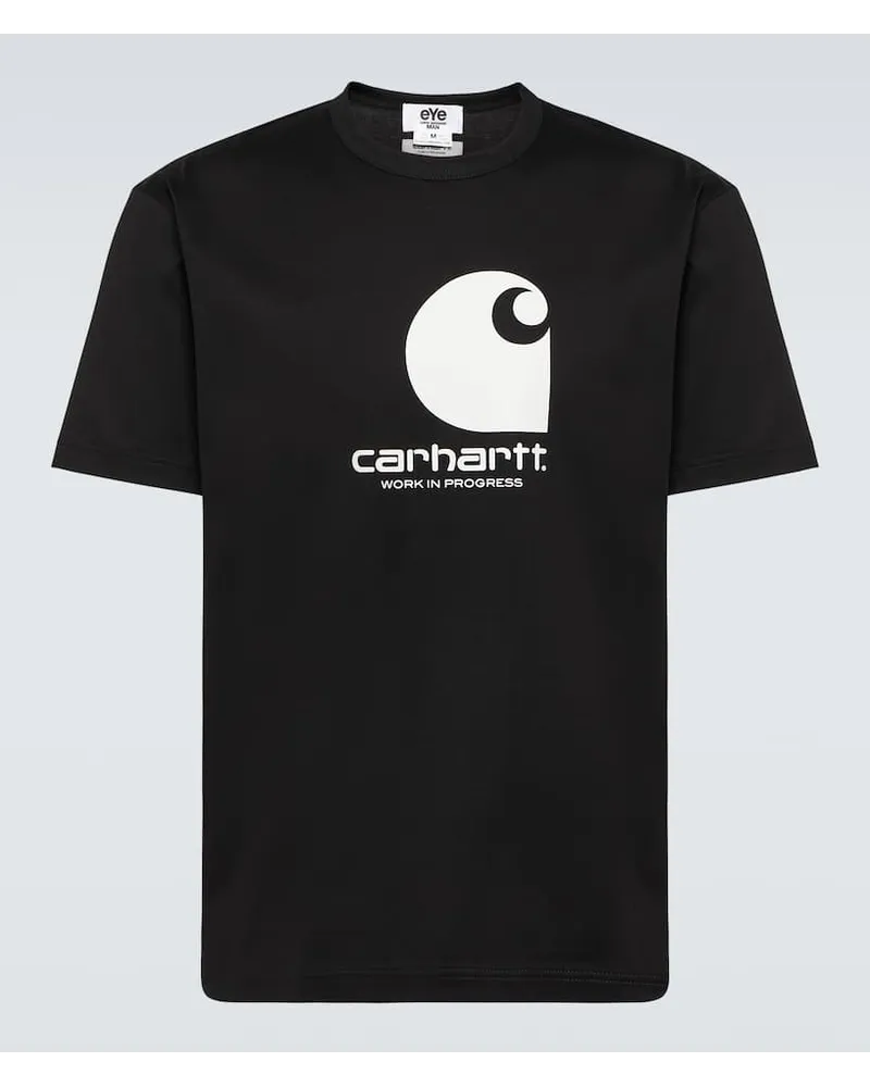Junya Watanabe x Carhartt - T-shirt in jersey di cotone con logo Nero