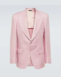 Tom Ford Blazer Atticus in lana e seta Rosa