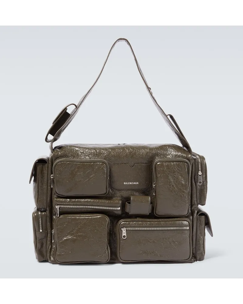 Balenciaga Borsa a spalla Superbusy Large in pelle Verde