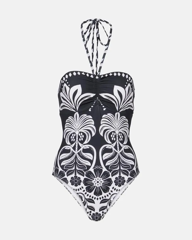 FARM Rio Costume intero Flowers Leopards Nero