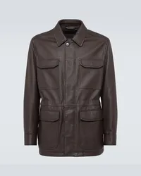 Brioni Giacca in pelle Marrone