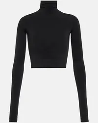 Balenciaga Lupetto cropped in jersey Nero