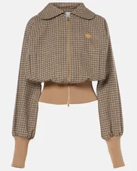 Patou Bomber in flanella di misto lana Beige