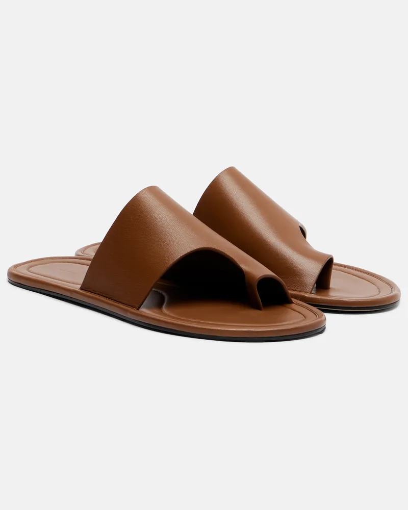 The Row Sandali infradito Malick in pelle Marrone