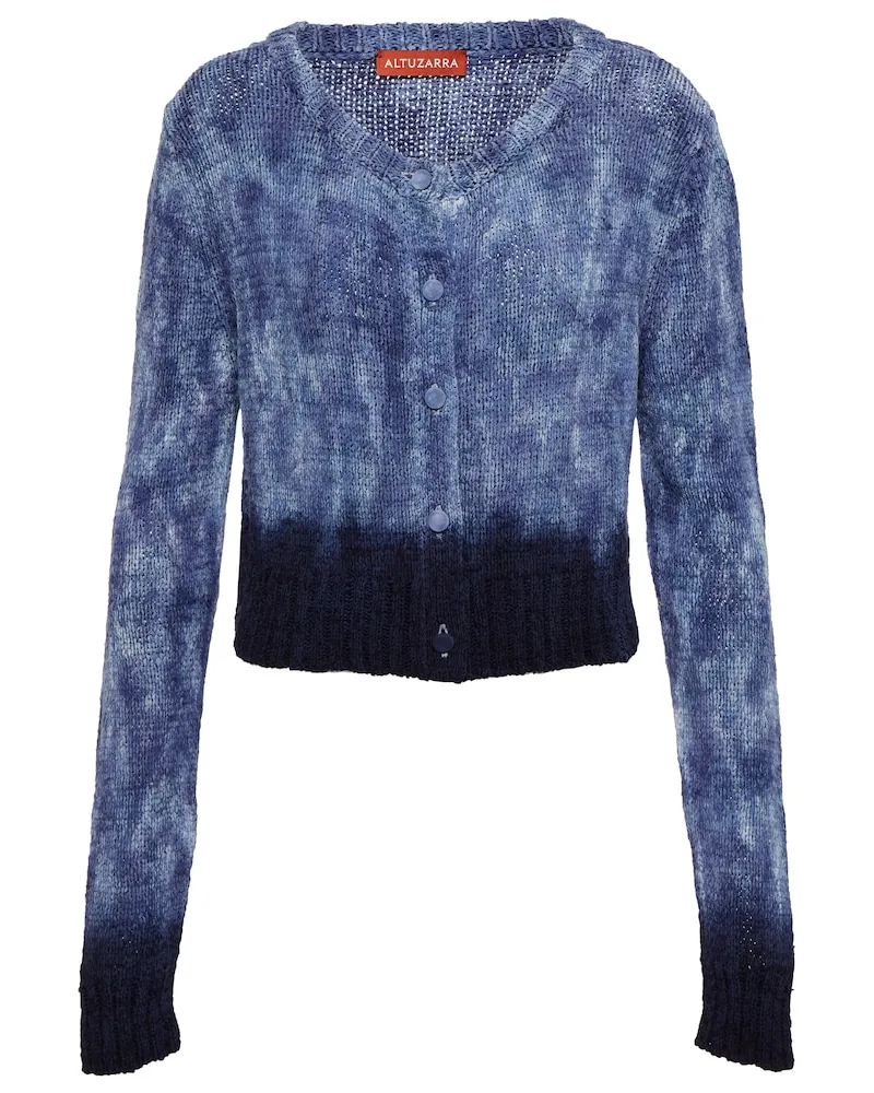 Altuzarra Cardigan Stiles tie-dye in seta Blu