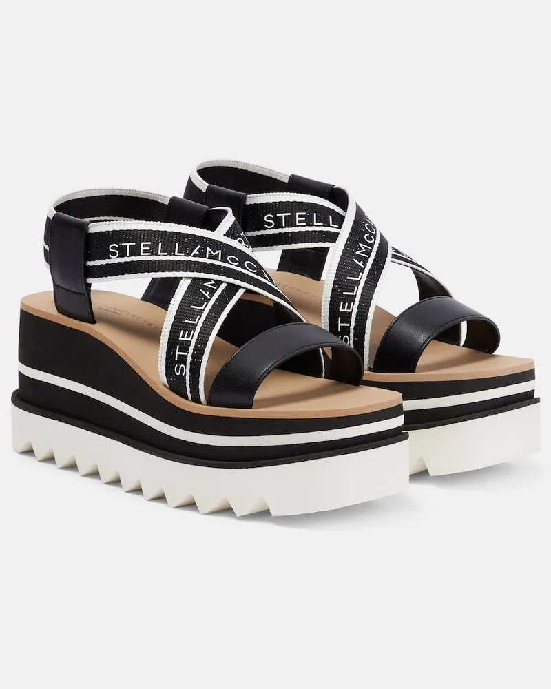Stella McCartney Sandali Sneak-Elyse con plateau Nero