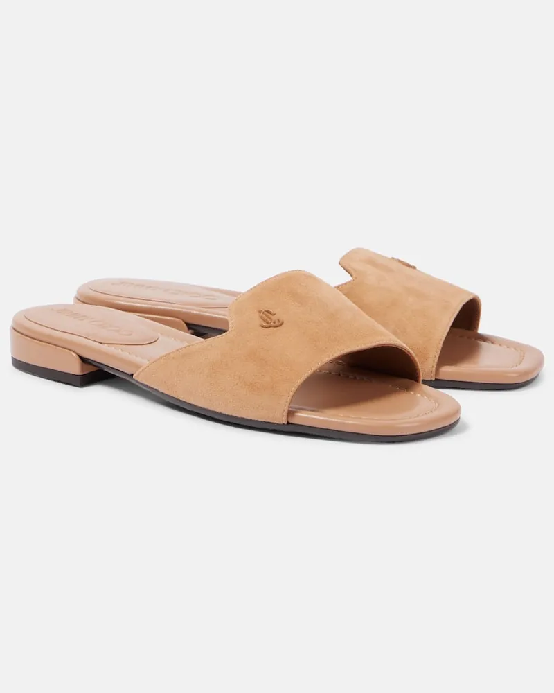 Jimmy Choo Sandali Dina in suede Bianco