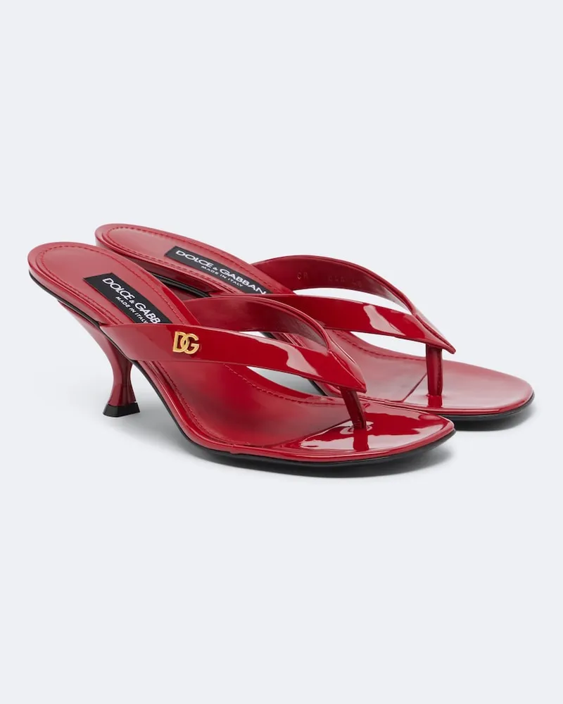 Dolce & Gabbana Sandali infradito DG in vernice Rosso