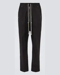 Rick Owens Pantaloni Bela in popeline di misto cotone Nero