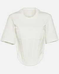 Dion Lee T-shirt Corset in jersey di cotone Bianco