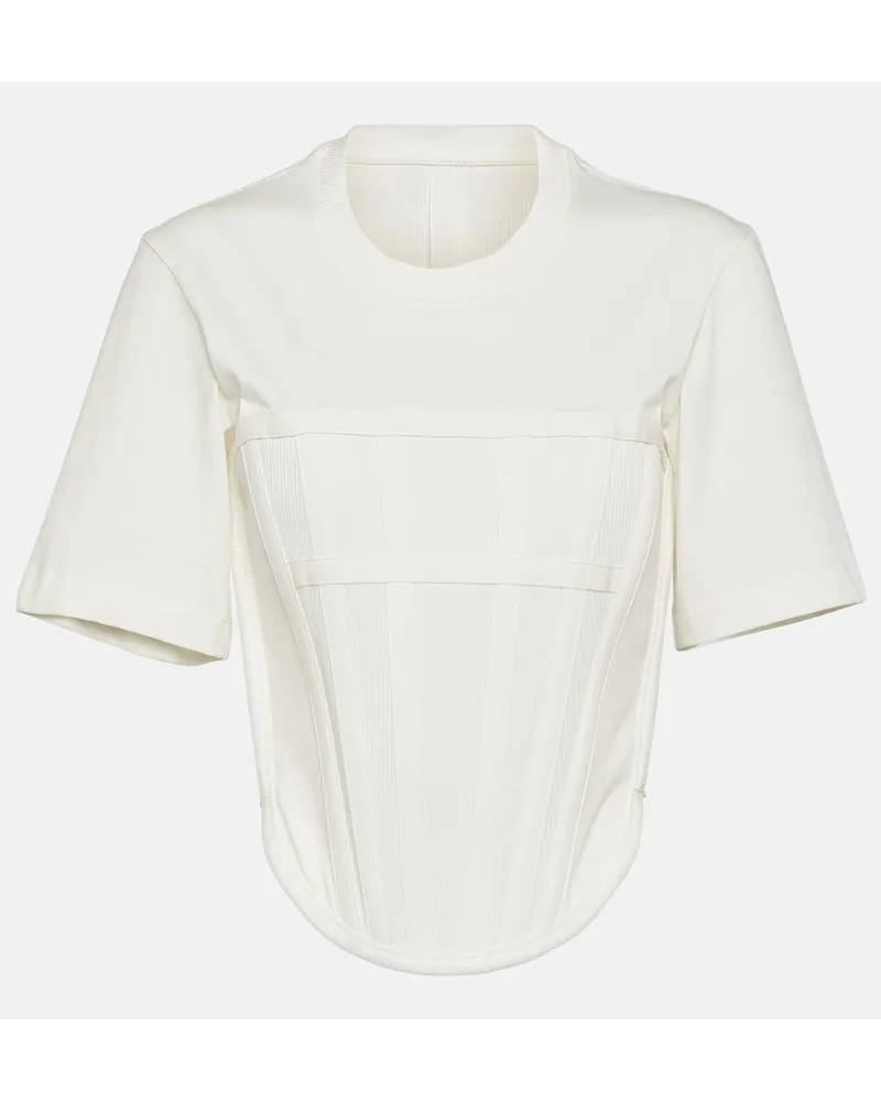 Dion Lee T-shirt Corset in jersey di cotone Bianco