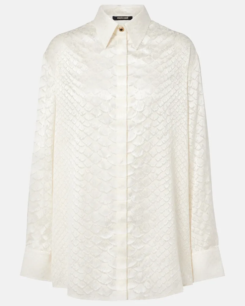Roberto Cavalli Camicia con stampa pitonata Bianco