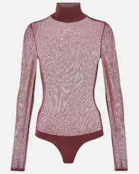 KHAITE Body Tallin in mesh Borgogna