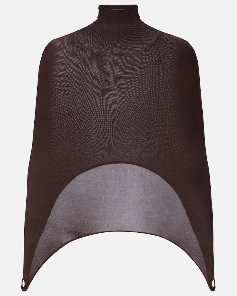 Alaïa AlaÃ¯a Lupetto in misto seta Marrone