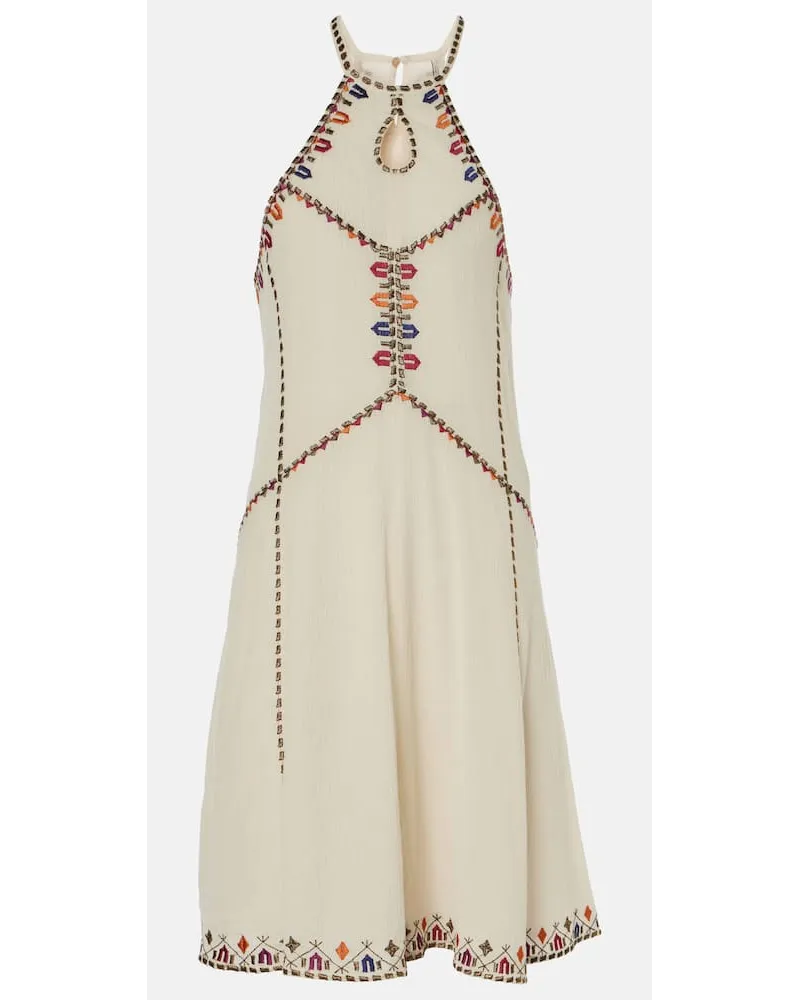 Isabel Marant Abito corto Sammy in misto cotone Bianco