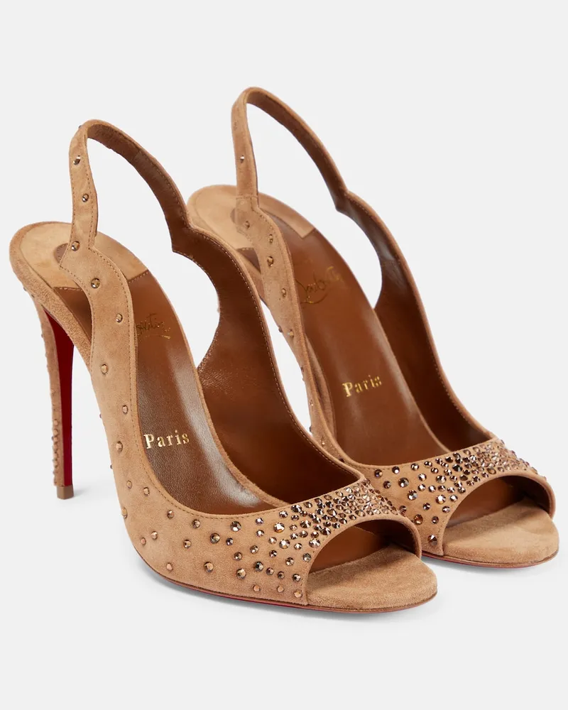 Christian Louboutin Sandali Nudes Degrachick in suede Marrone