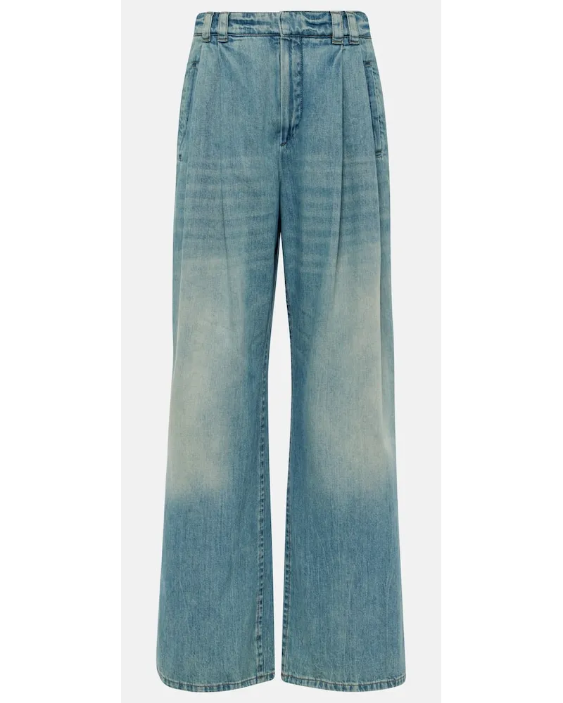 Brunello Cucinelli Jeans a vita alta e gamba larga Blu