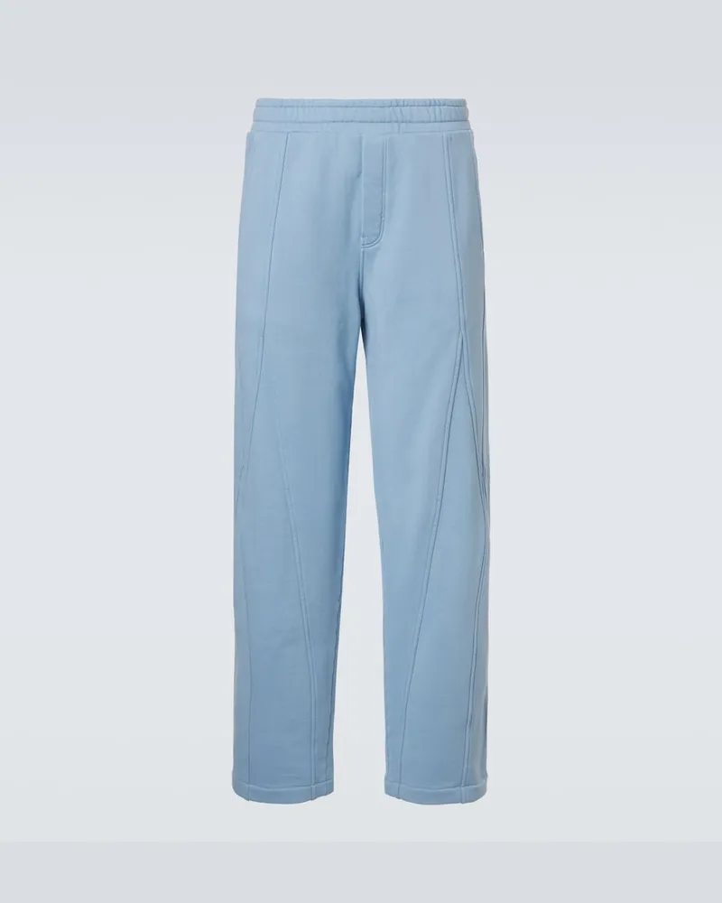 Dolce & Gabbana Pantaloni sportivi in jersey di cotone Blu