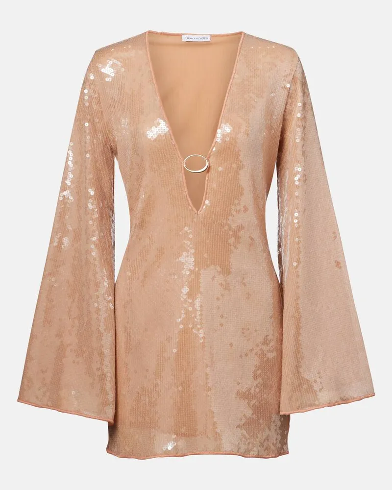 Oséree OsÃ©ree Tunica con paillettes Beige