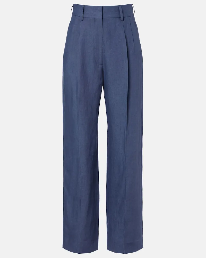 Blazé Milano BlazÃ© Milano Pantaloni regular Fox in lino Blu