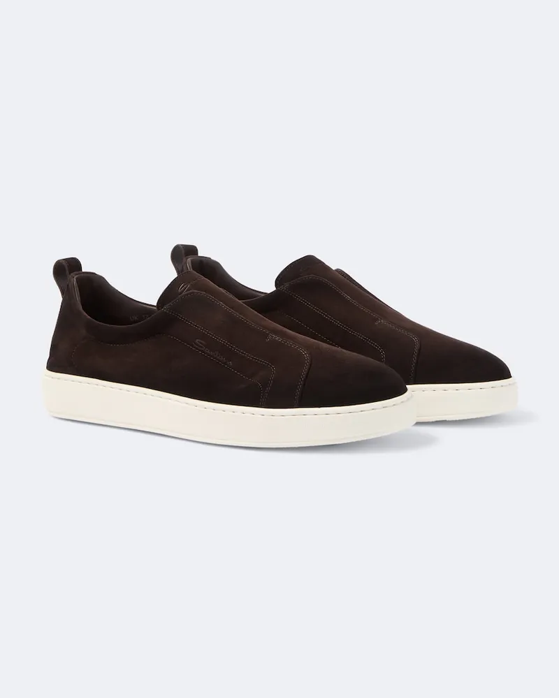 Santoni Slip-on in suede Marrone